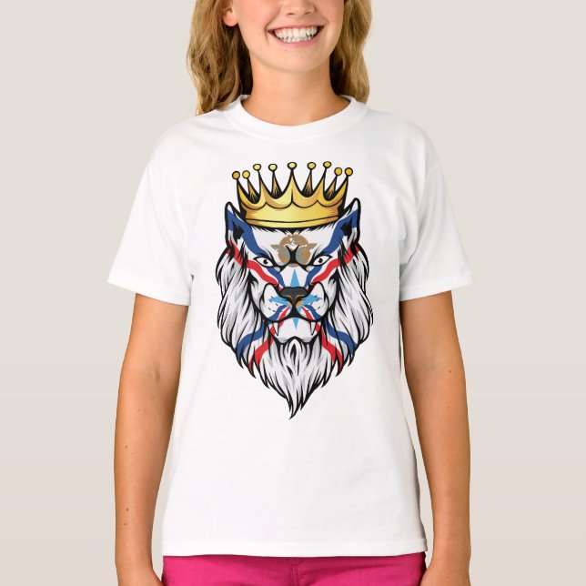 Assyria Lion King Flag  T-Shirt (Front)