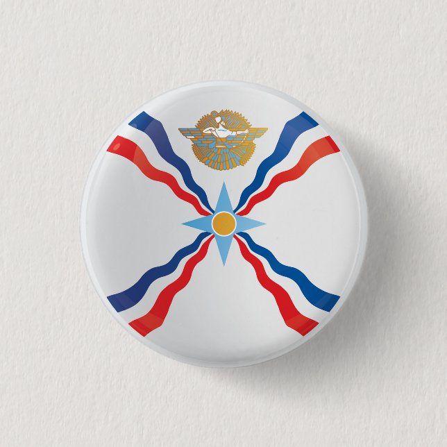Assyria  Round Icon Flag 3 Cm Round Badge (Front)
