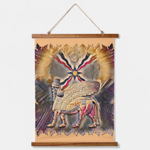 Assyria Wood Topped Wall Tapestry