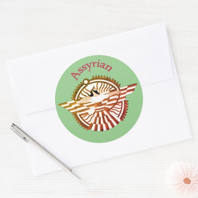 Assyrian Classic Round Sticker (Envelope)