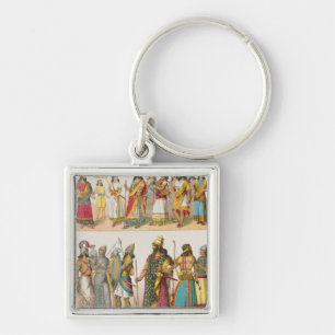 Assyrian Dress, from 'Trachten der Voelker', 1864 Key Ring