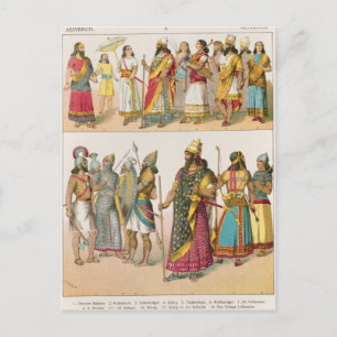Assyrian Dress, from 'Trachten der Voelker', 1864 Postcard