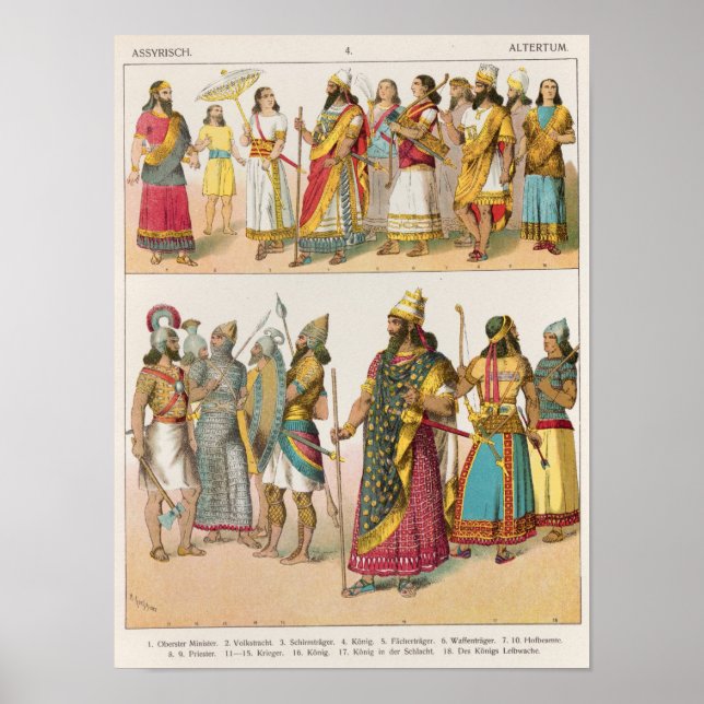 Assyrian Dress, from 'Trachten der Voelker', 1864 Poster (Front)