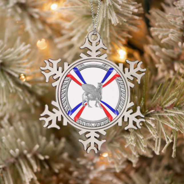 Assyrian Flag and Lamassu Snowflake Ornament (Tree)