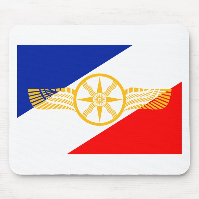 Assyrian Flag, Chaldean Flag, Syriac Flag (Union) Mouse Mat (Front)