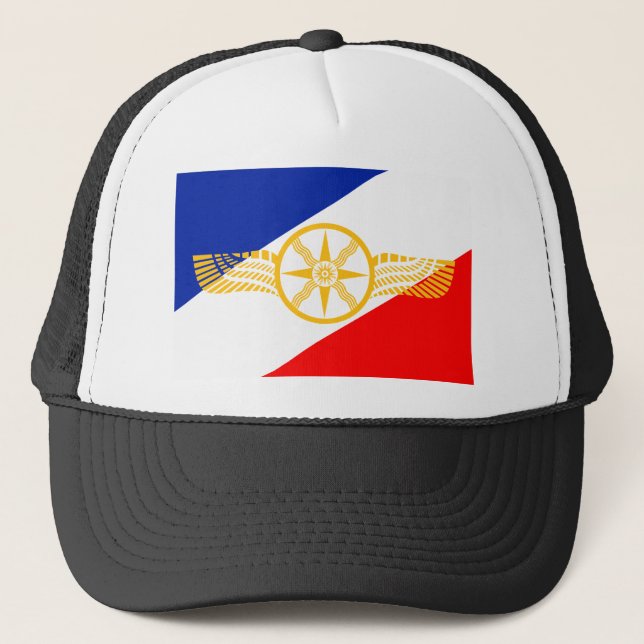 Assyrian Flag, Chaldean Flag, Syriac Flag (Union) Trucker Hat (Front)