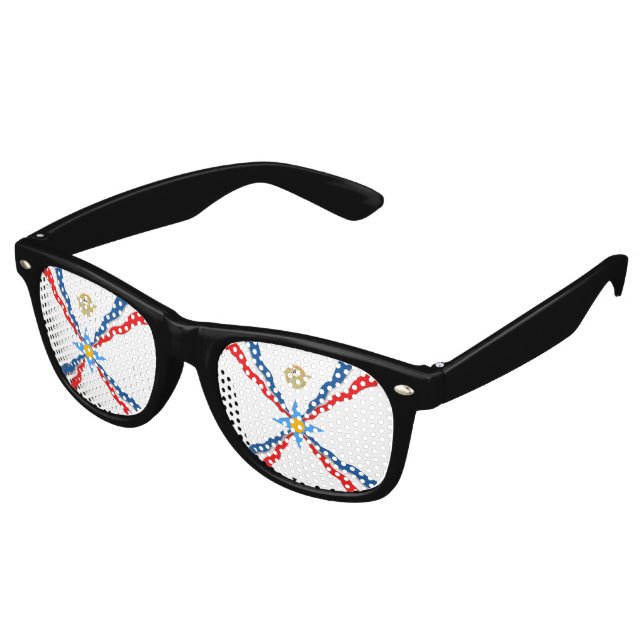 Assyrian Flag Retro Sunglasses (Angled)