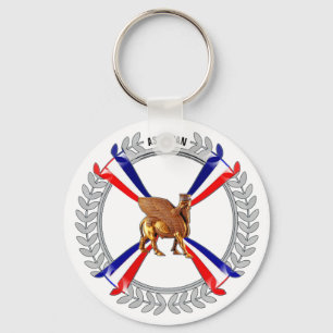 Assyrian Lamassu & Flag Keychain