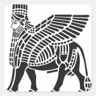 Assyrian Lamassu Square Sticker