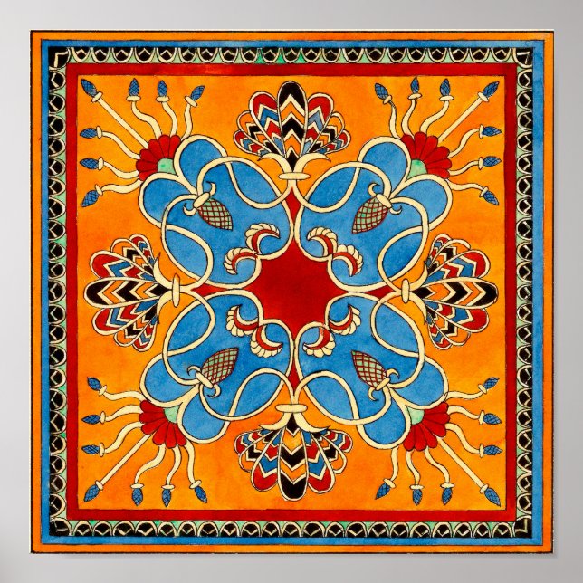 Assyrian Ornament Print by E. A. Nedwill (Front)