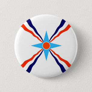 assyrian people ethnic flag 6 cm round badge