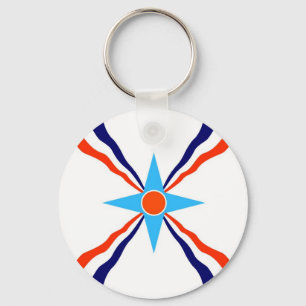 assyrian people ethnic flag key ring