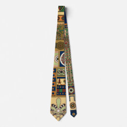 Assyrian Retro Colorful Floral Pattern neck tie