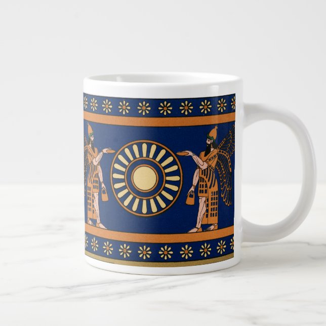 Assyrian retro pattern large coffee mug (Right)