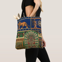 Assyrian retro pattern tote bag