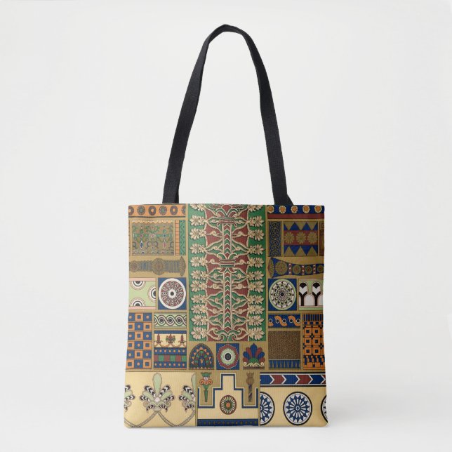 Assyrian retro pattern tote bag (Front)