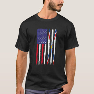 Assyrian Roots Half American Flag Patriotic Assyri T-Shirt