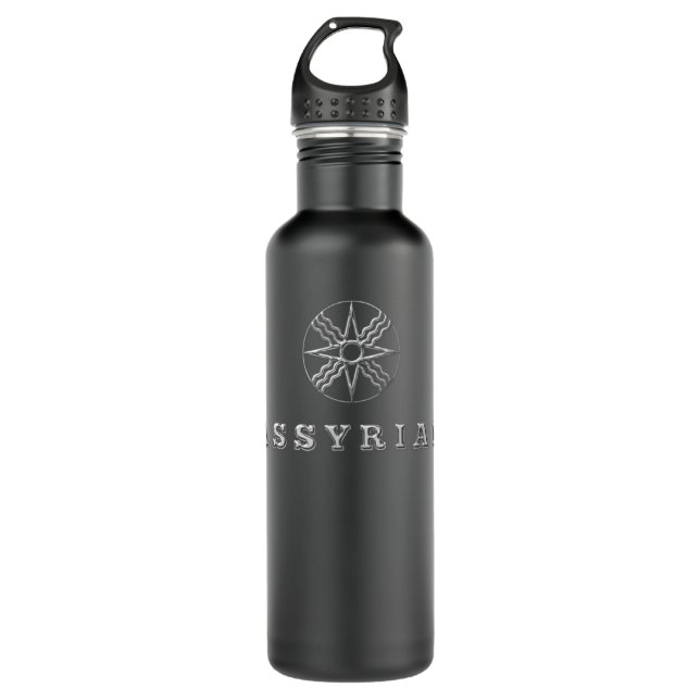 Assyrian Text Assyrian Flag 710 Ml Water Bottle (Front)