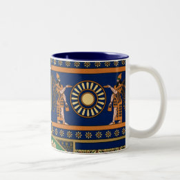 Assyrian Vintage Pattern Two-Tone Coffee Mug