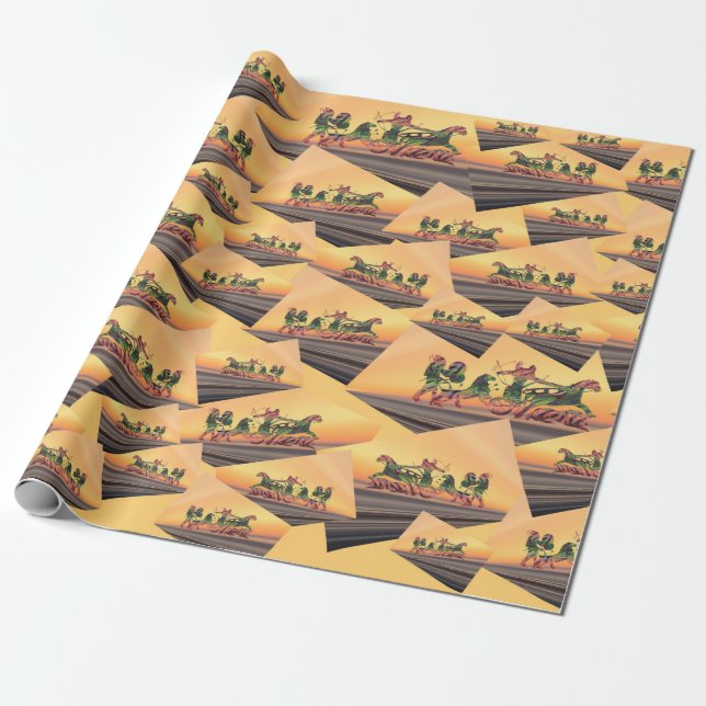 Assyrian Warrior Wrapping Paper (Unrolled)