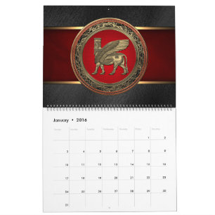 Assyrian Winged Bull - Gold Lamassu Calendar