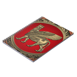 Assyrian Winged Bull - Gold Lamassu Notebook