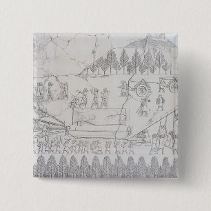 Assyrians moving a Winged Bull on a Sledge, from ' 15 Cm Square Badge