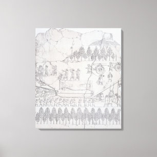 Assyrians moving a Winged Bull on a Sledge, from ' Canvas Print