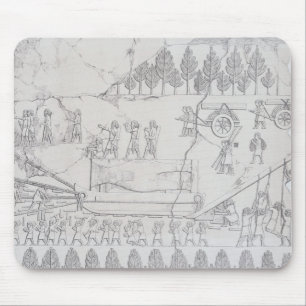 Assyrians moving a Winged Bull on a Sledge, from ' Mouse Mat