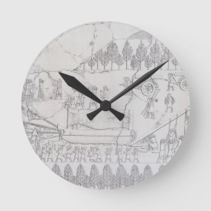 Assyrians moving a Winged Bull on a Sledge, from ' Round Clock