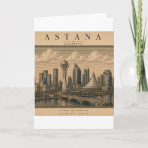 Astana Vintage Travel City Design Card