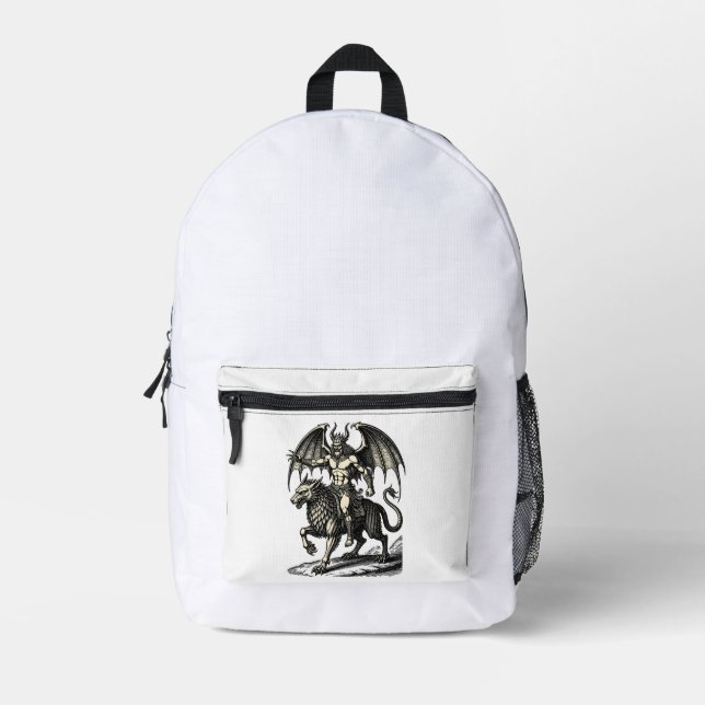 Astaroth’s Quiet Dominion Printed Backpack (Front)