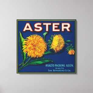 Aster Brand Citrus Crate Label Canvas Print