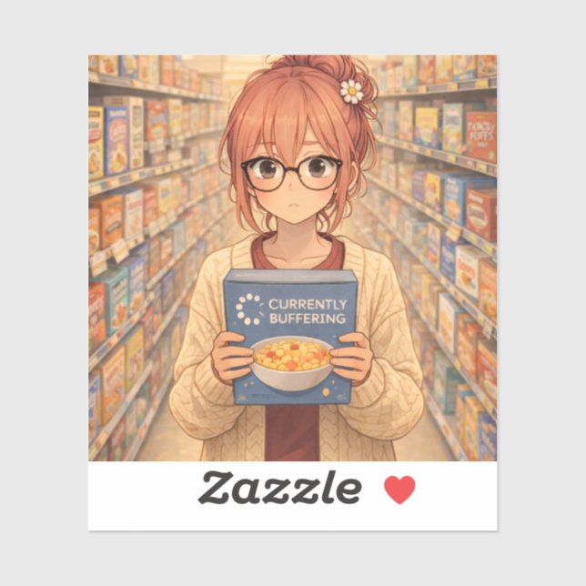 Aster™ Currently Buffering Custom-Cut Vinyl Sticke (Sheet)