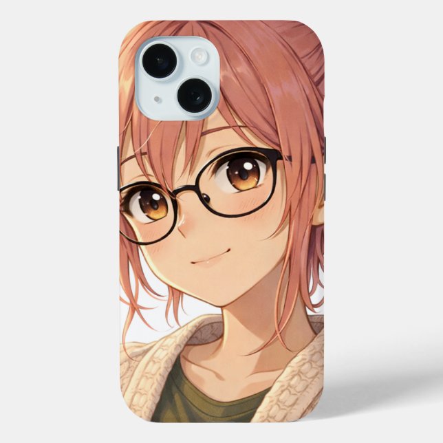Aster™ Cute Aesthetic Girl iPhone 15 Case Cozy Vib (Back)