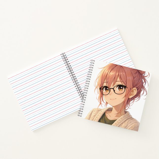 Aster™ Cute Aesthetic Girl Spiral Notebook Cozy Vi (Inside)