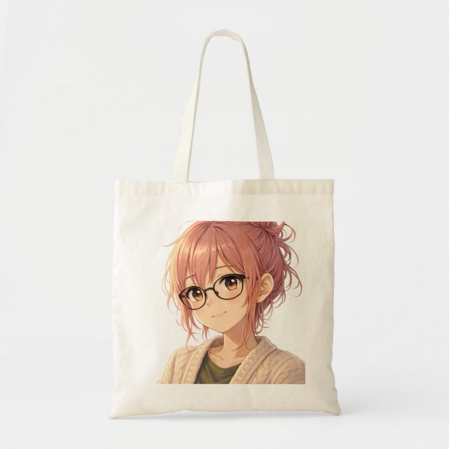 Aster™ Cute Aesthetic Girl Tote Bag Cozy Vibes (Front)
