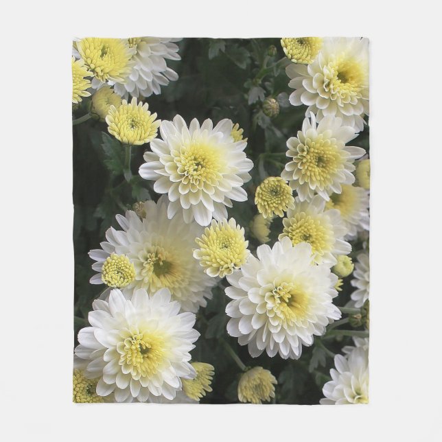 Aster Flowers Fleece Blanket (Front)