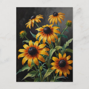 Aster flowers postcard