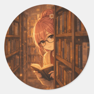 Aster™ In My Reading Era Round Sticker Cute Aesthe