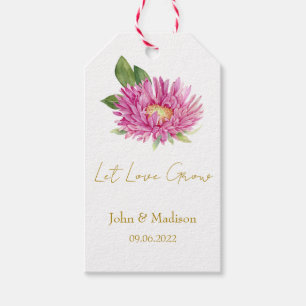 Aster Let love grow wedding seed Gift Tags