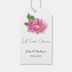 Aster Let love grow wedding seed Gift Tags