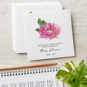 Aster Memorial Funeral Seed Envelope