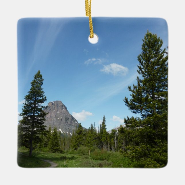 Aster Park Trail at Glacier National Park Ceramic Tree Decoration (Front)