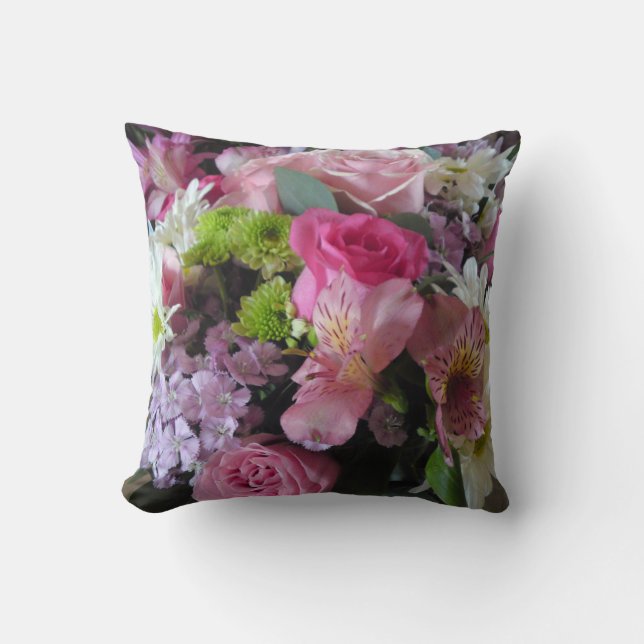 Aster Rose Lily Flower Pillow (Front)