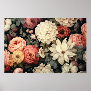 Asteraceae flower blossom pattern poster
