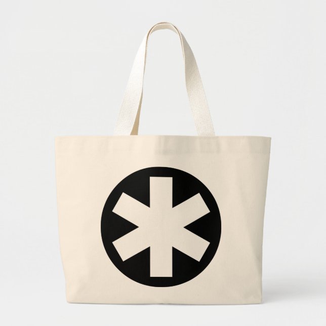 Asterisk - Black Large Tote Bag (Front)