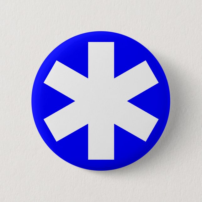 Asterisk - Blue 6 Cm Round Badge (Front)