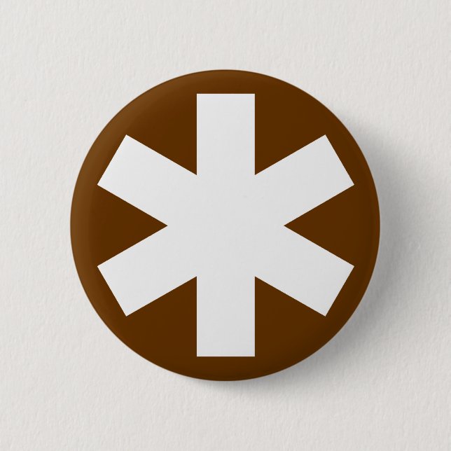 Asterisk - Brown 6 Cm Round Badge (Front)