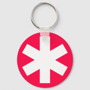 Asterisk - Crimson Red Key Ring